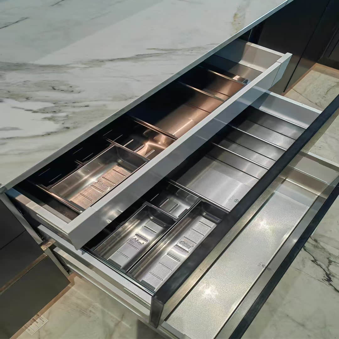 custom stainless steel kitchen cabinets for villa