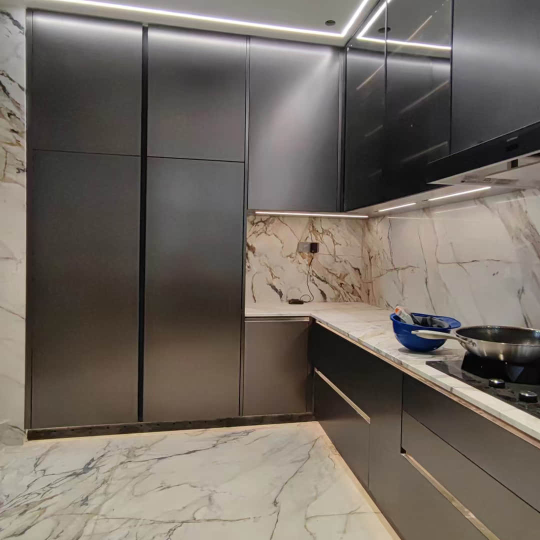 custom stainless steel kitchen cabinets for villa