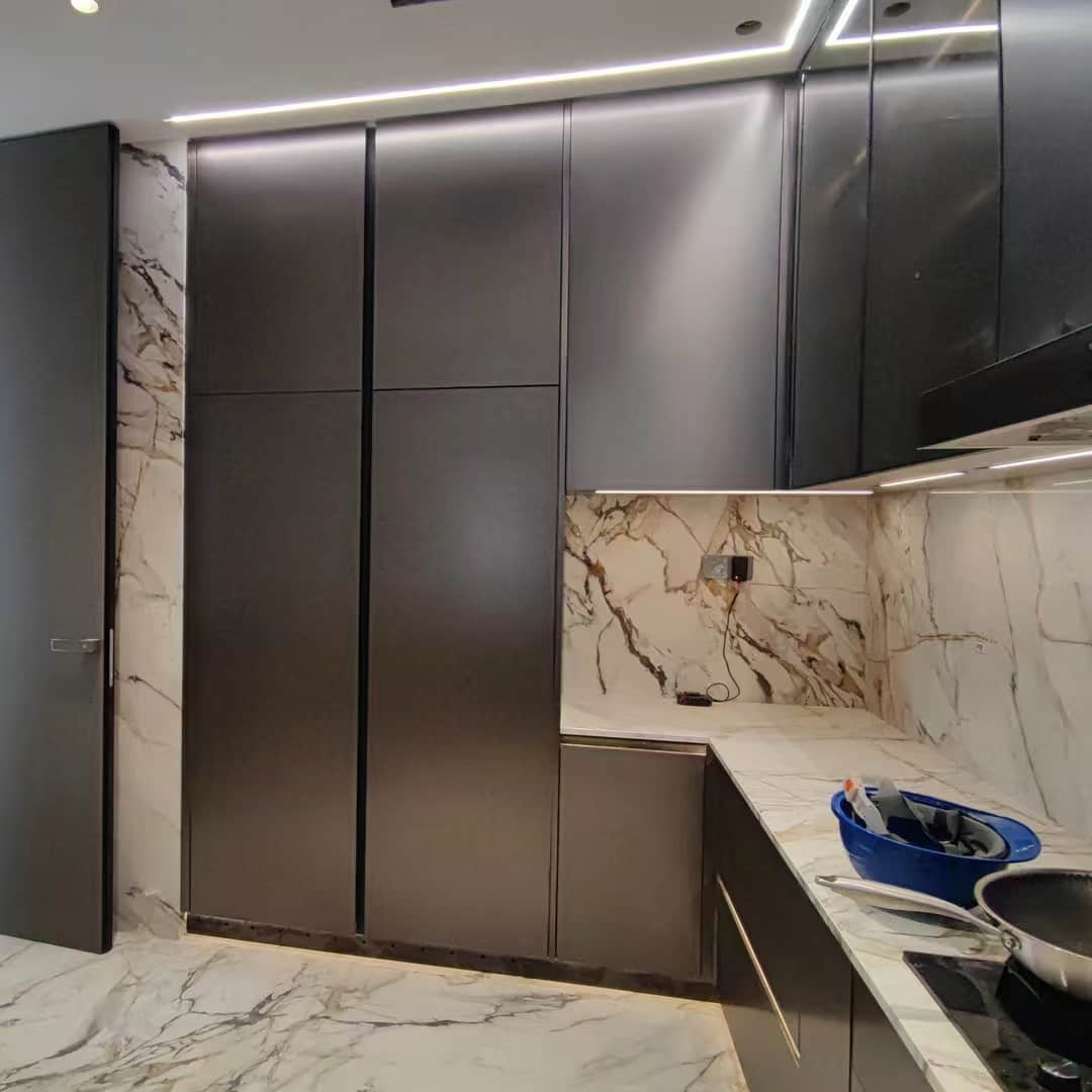 custom stainless steel kitchen cabinets for villa
