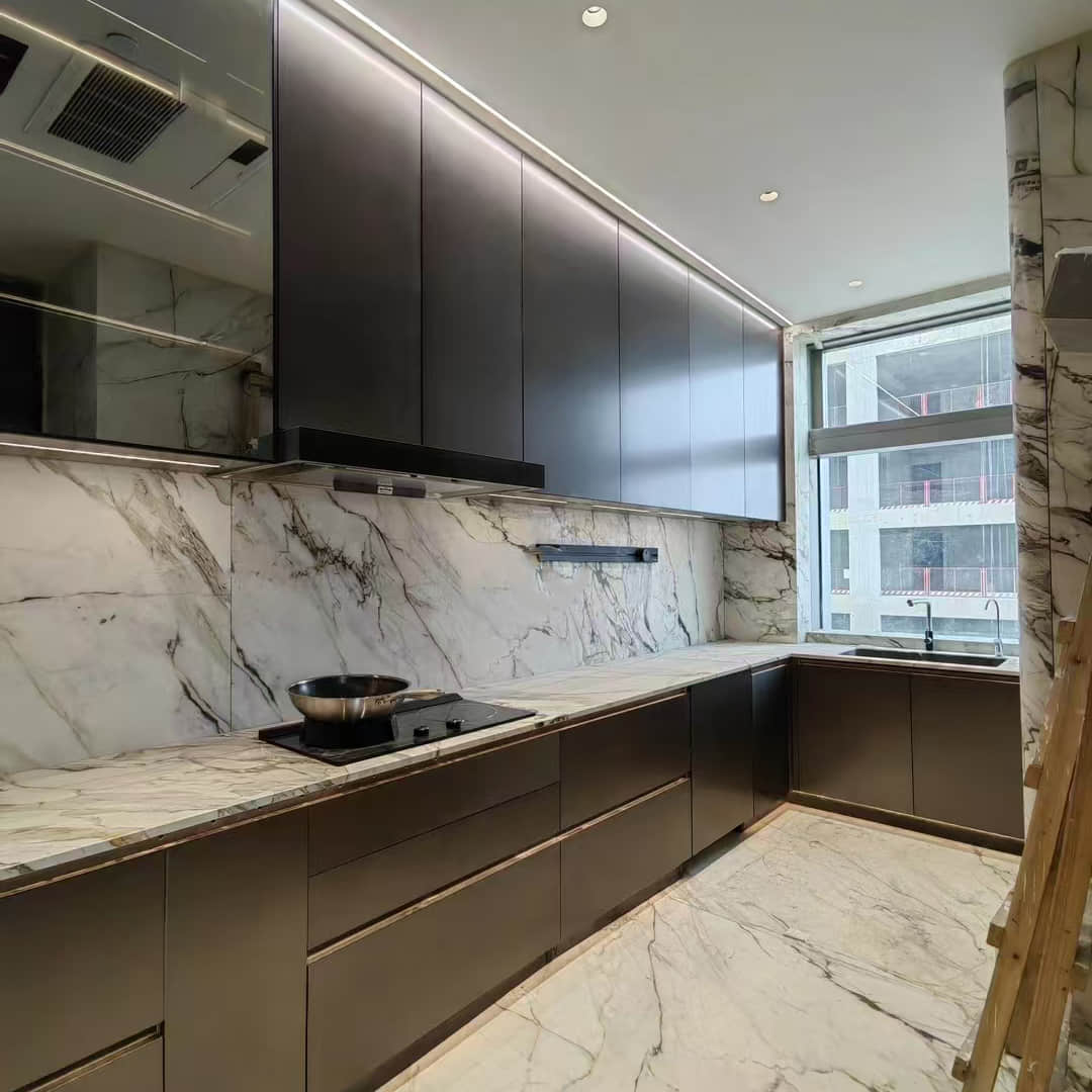 custom stainless steel kitchen cabinets for villa