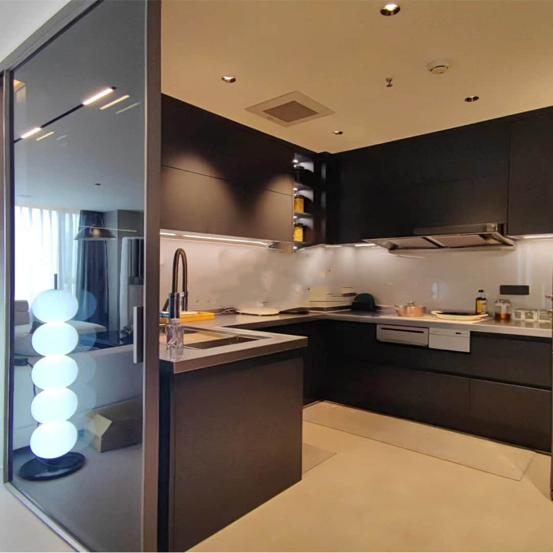 custom stainless steel kitchen cabinets for villa