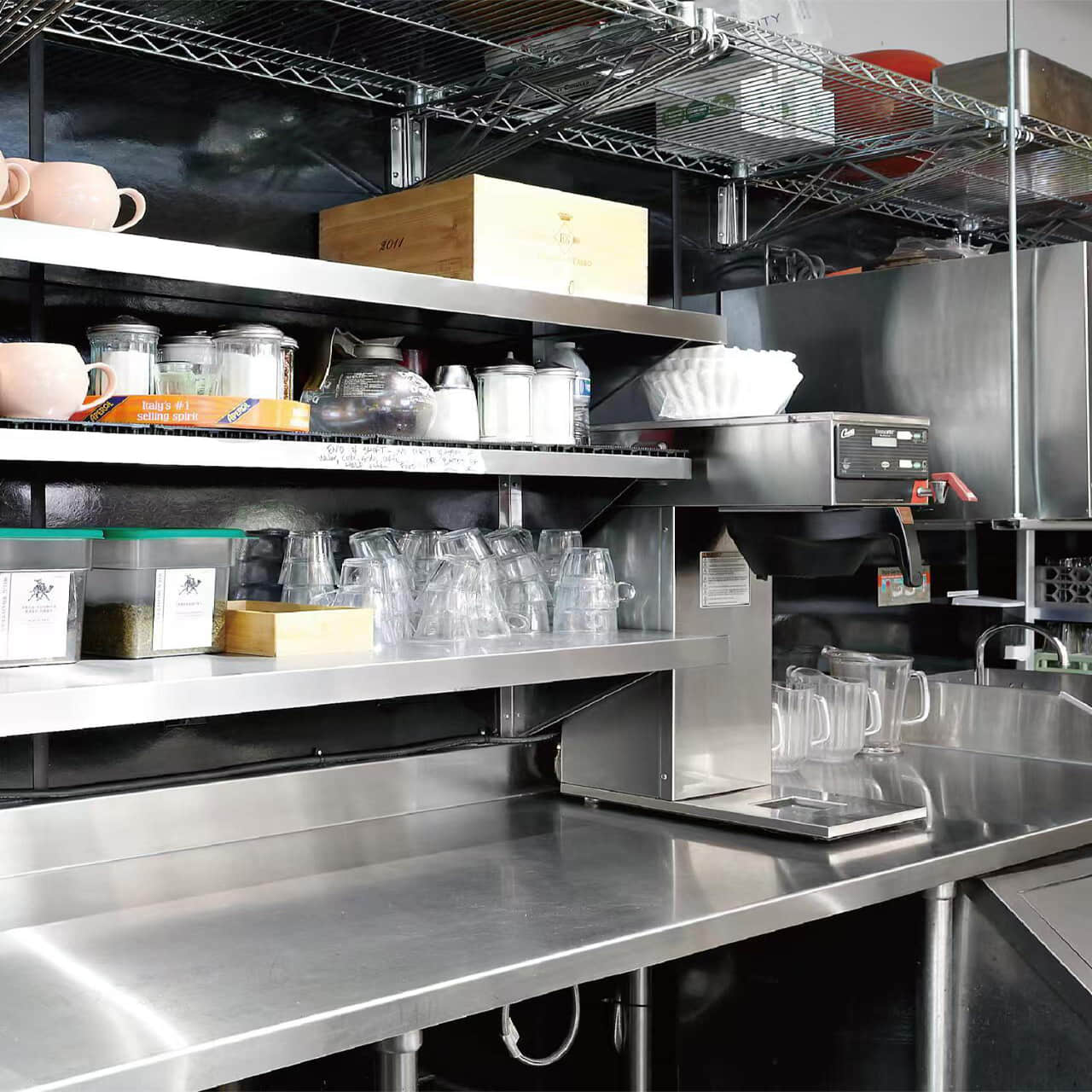 Restaurant stainless steel kitchen cabinets
