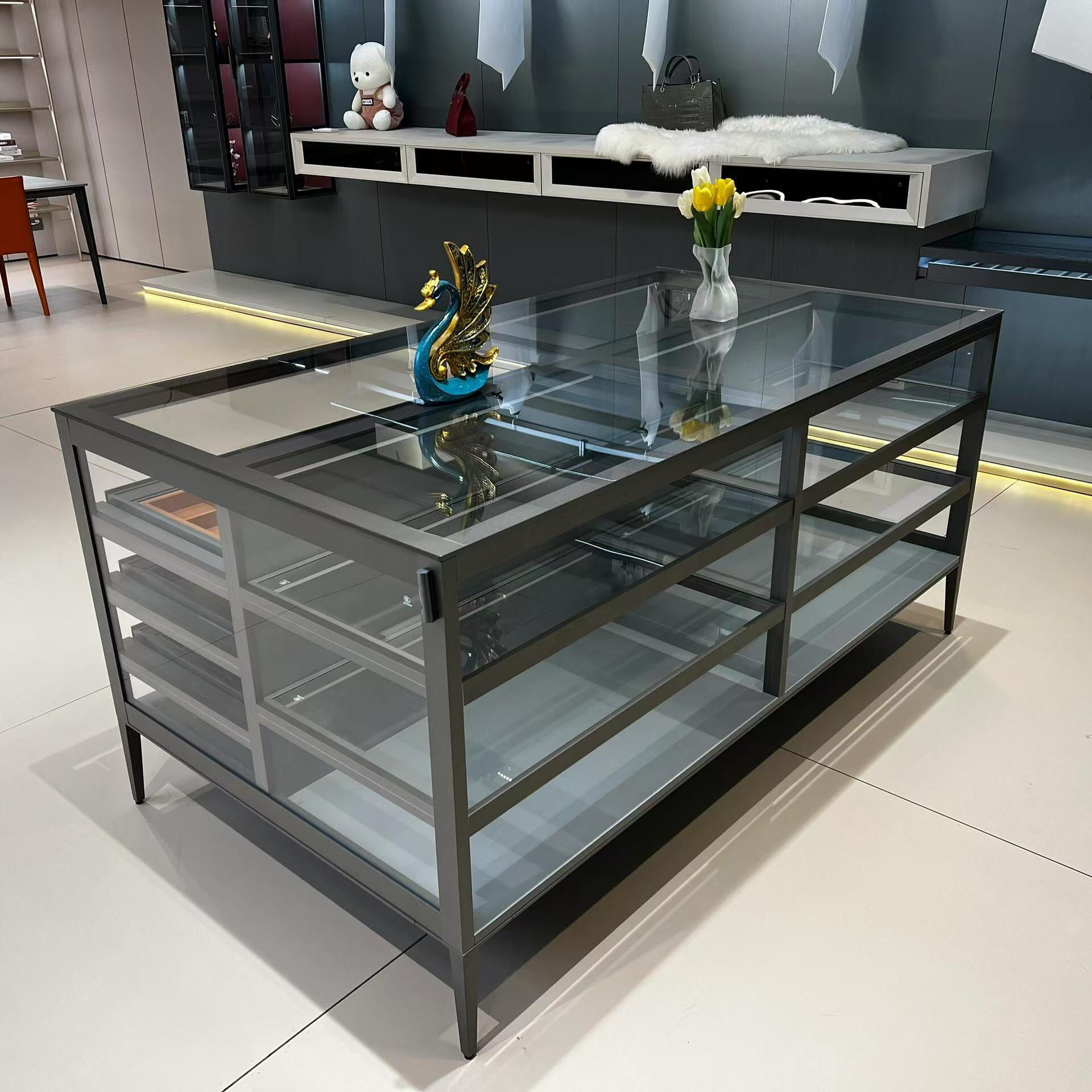Stainless Steel Glass Dispaly Cabinet