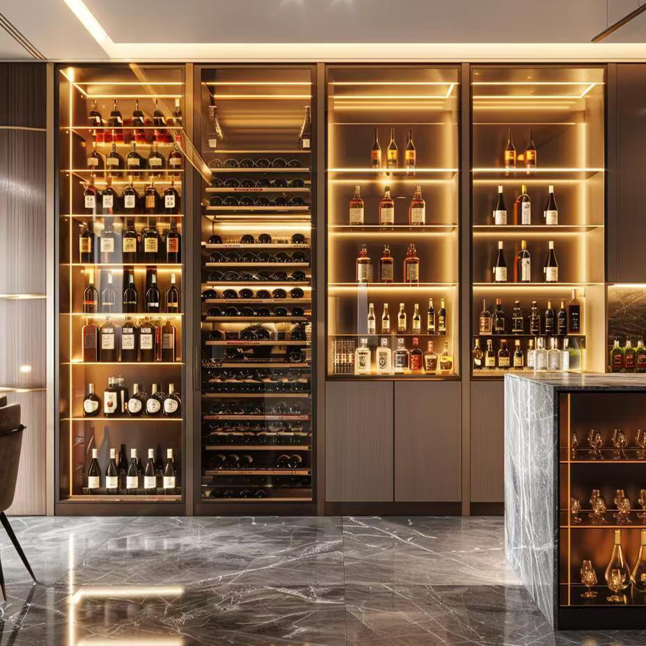 Stainless Steel Wine Cabinet for Luxury Villa
