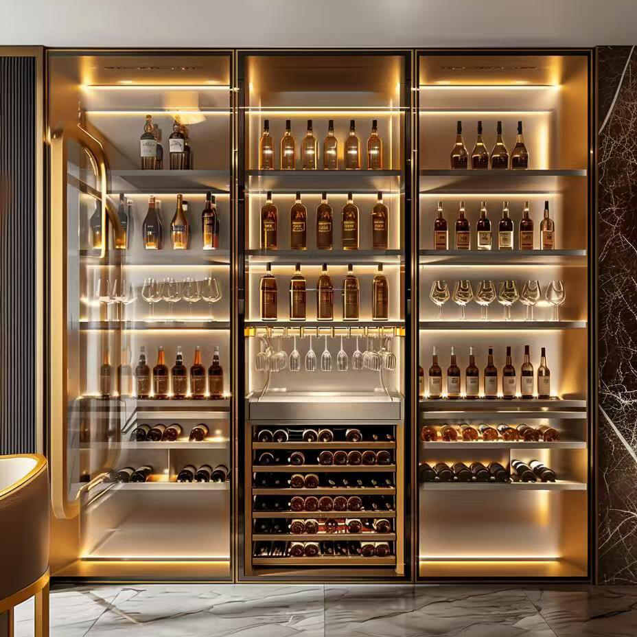 Stainless Steel Wine Cabinet for Luxury Villa