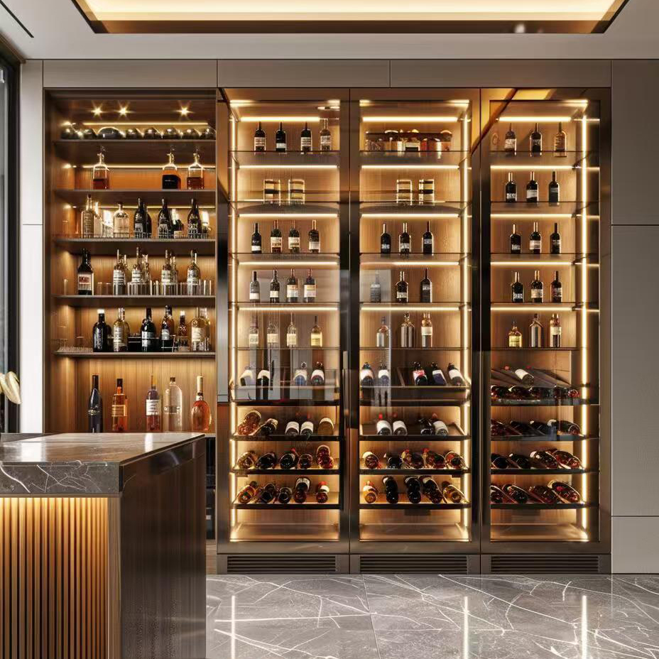 Stainless Steel Wine Cabinet for Luxury Villa
