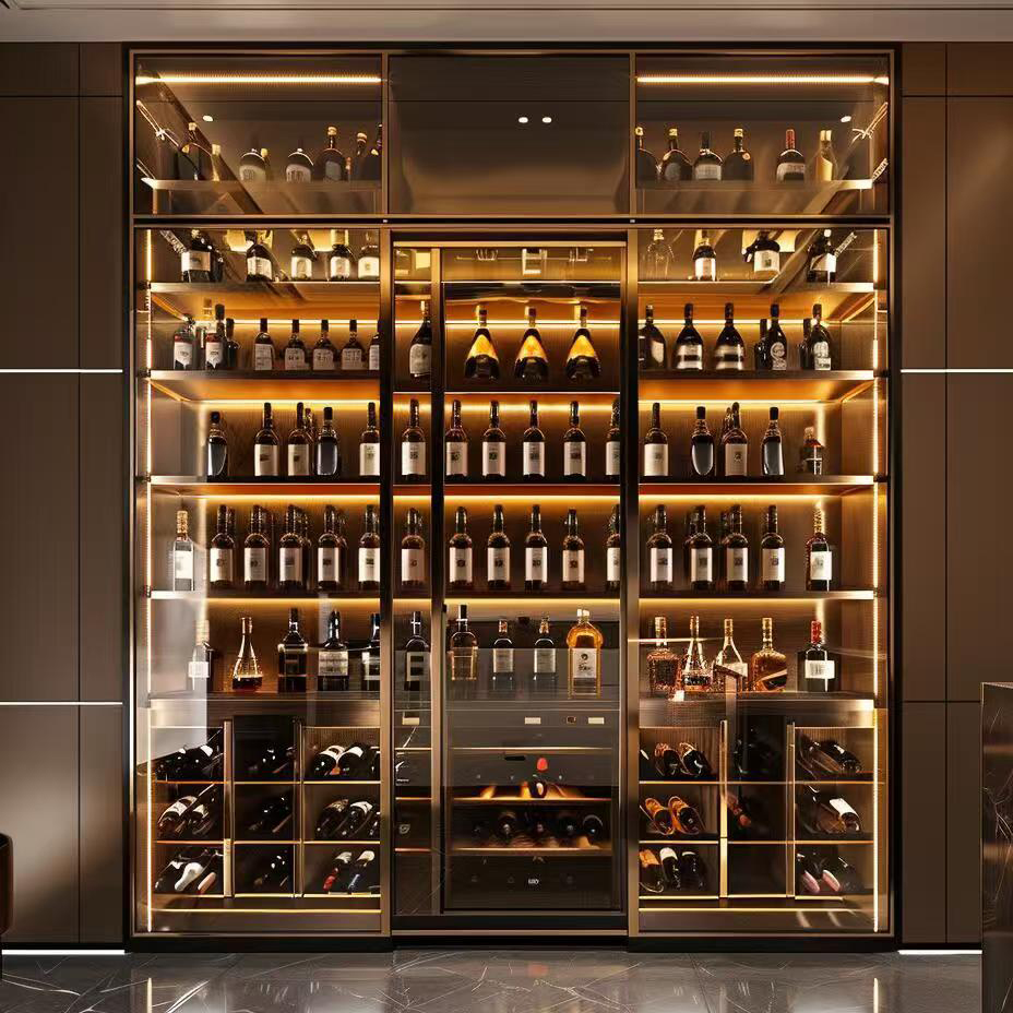 Stainless Steel Wine Cabinet for Luxury Villa