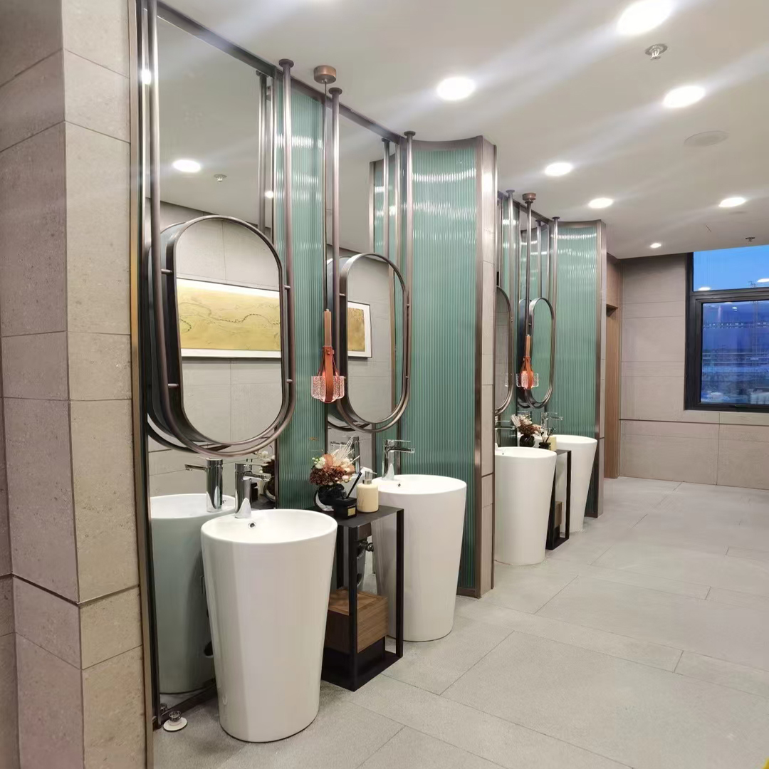 Shopping Center Stainless Steel Framed Mirror