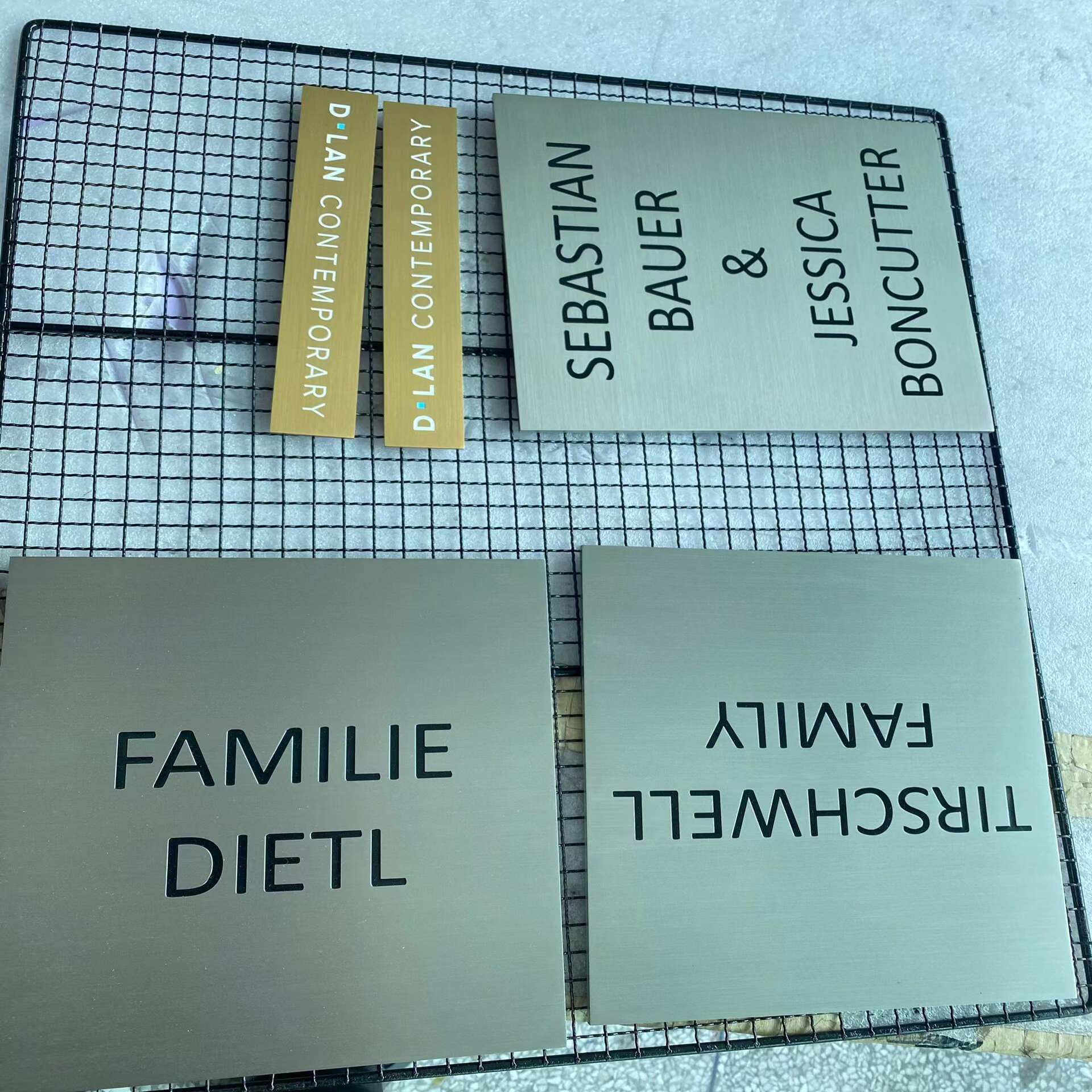 Metal Lable on Furniture